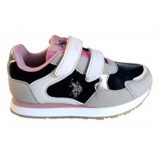 U.S.POLO ASSN NOBIK014-BEI-BLK01 ΠΑΙΔΙΚΟ ΠΑΠΟΥΤΣΙ SNEAKERS ΚΟΡΙΤΣΙ  ΠΟΛΥΧΡΩΜΟ